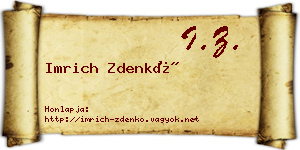 Imrich Zdenkó névjegykártya